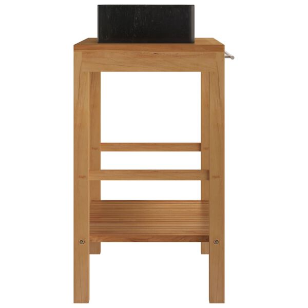 vidaXL Armadietto da Bagno in Legno di Teak con Lavabo in Marmo Nero