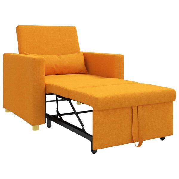vidaXL Divano letto estraibile singolo Giallo scuro 90 x 165 x 87 cm
