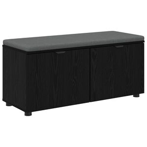 vidaXL Panca per ingresso con cuscino Rovere Nero 100 x 38 x 46 cm