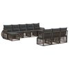 vidaXL Set Divano da Giardino 10 pz Grigio e Grigio Scuro polyrattan