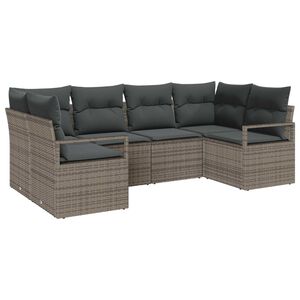 vidaXL Set Divano da Giardino 6 pz Grigio polyrattan
