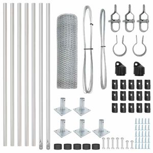 vidaXL Palo della recinzione Argento 10 x 0,4 m (rete da 13 mm)