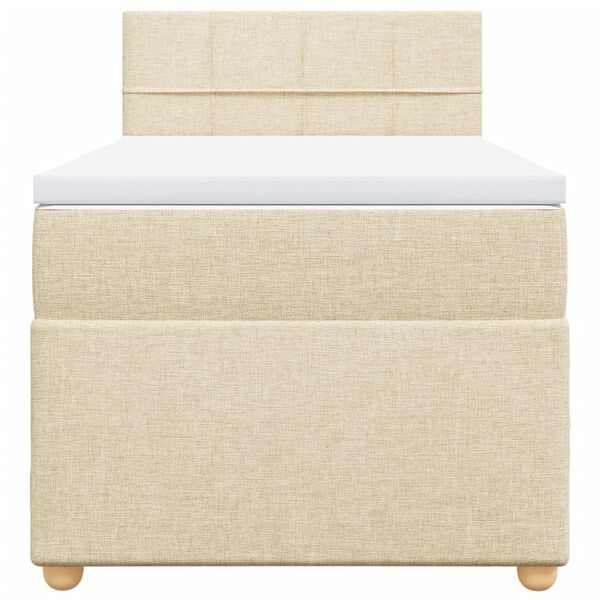 vidaXL Giroletto a Molle con Materasso Crema 90x190 cm in Tessuto