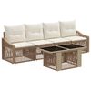 vidaXL Set Divano da Giardino 5 pz Beige e Bianco Crema polyrattan
