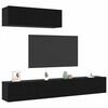vidaXL Set mobile TV 3 pcs Rovere Nero Legno multistrato