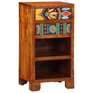 vidaXL Tavolino Floreale con cassetto Marrone 40 x 35 x 75 cm