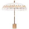 vidaXL Ombrello balinese con base Crema &Oslash; 210-220 cm