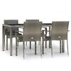 vidaXL Set da Pranzo da Giardino 5 pz con Cuscini in Polyrattan Grigio
