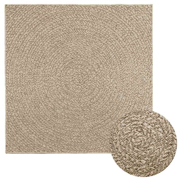 vidaXL Tappeto ZIZUR Beige 120x120 cm Aspetto Iuta Interni ed Esterni