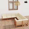 vidaXL Set Salotto Giardino e Cuscini 8 pz Legno Massello Pino Ambra