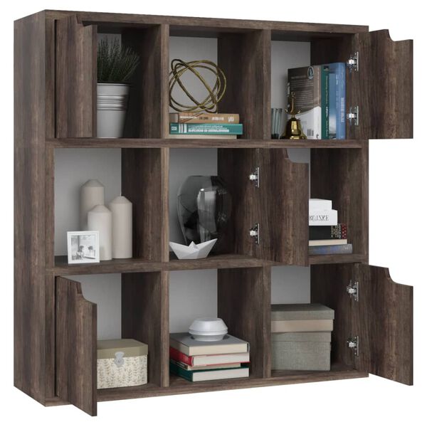 vidaXL Libreria Rovere Fumo 88,5x27,5x88 cm in Legno Multistrato
