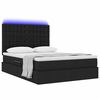 vidaXL Letto con contenitore e LED Nero 140 x 200 cm Poliestere