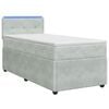 vidaXL Letto con Box Spring, Materasso e LED Grigio Chiaro 90 x 190 cm