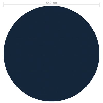 vidaXL Pellicola Galleggiante Solare PE per Piscina 549 cm Nero e Blu