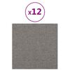 vidaXL Pannelli Murali 12 pz Grigio Chiaro 30x30 cm in Tessuto 1,08 m²