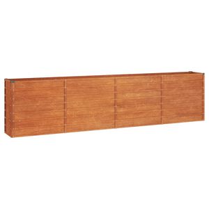 vidaXL Letto Rialzato da Giardino Ruggine 320x40x77 cm Acciaio Corten