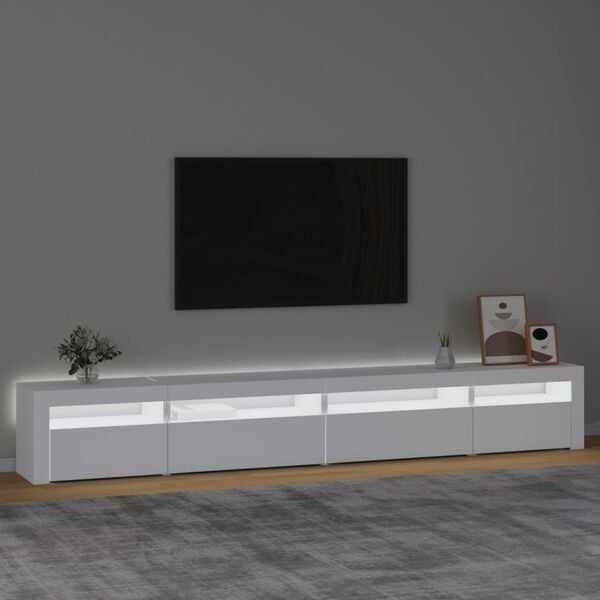 vidaXL Mobile Porta TV con Luci LED Bianco 270x35x40 cm