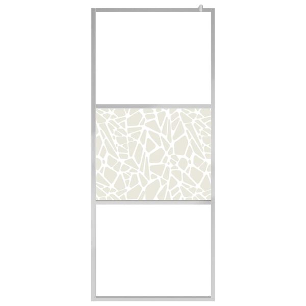 vidaXL Parete per Doccia Walk-in in Vetro ESG Design Pietra 90x195 cm