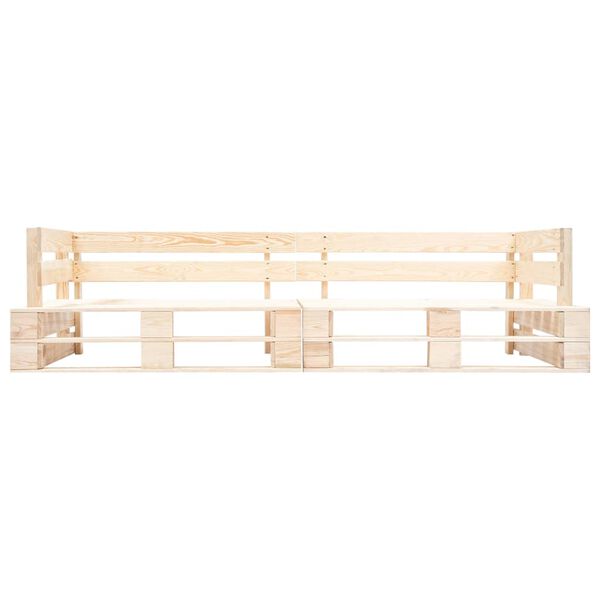 vidaXL Set Divani Giardino Pallet 2pz con Cuscini Rossi Legno di Pino