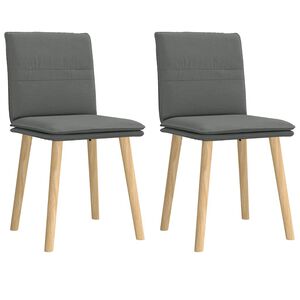 vidaXL Sedie da Pranzo 2 pz Grigio Scuro in Tessuto