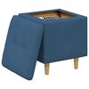 vidaXL Pouf contenitore con cuscino Blu 40 x 40 x 45 cm Tessuto