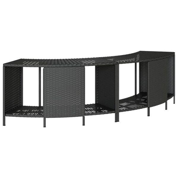 vidaXL Scaffali Portaoggetti Vasca Idromassaggio 2pz Polyrattan Nero