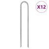 vidaXL Picchetti Tenda 12 pz a Forma di U 30 cm &Oslash;7 mm Acciaio Zincato