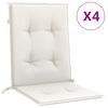 vidaXL Cuscini Sedia Schiena Bassa 4 pz Crema M&eacute;lange 100x50x4 Tessuto