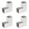vidaXL Connettori per Pali a Forma di L 4 pz Metallo Zincato 81x81 mm