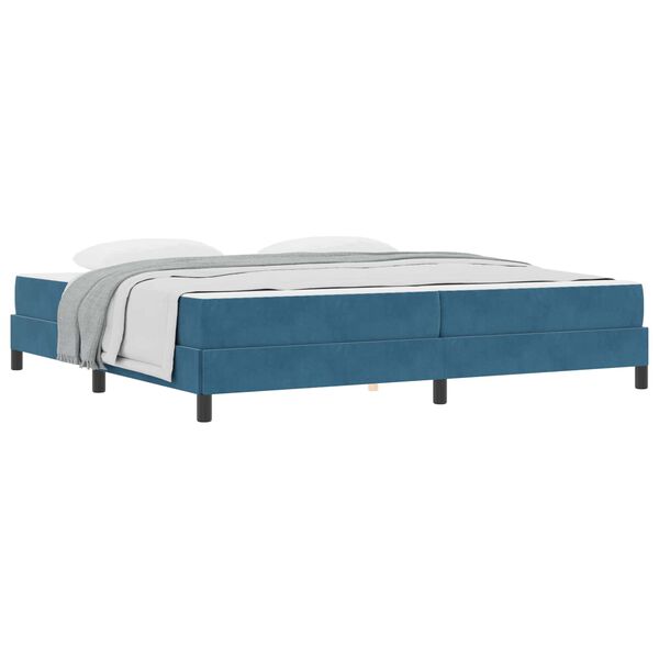 vidaXL Letto a molle con materasso Blu Scuro 200 x 220 cm Tessuto
