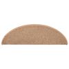 vidaXL Tappetini per scale 15 pz 56x17x3 cm Marrone chiaro Semicircolari