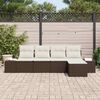 vidaXL Set Divano da Giardino 5 pcs Marrone e Crema polyrattan