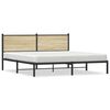 vidaXL Giroletto senza Materaso in Metallo Rovere Sonoma 160x200 cm