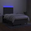 vidaXL Letto a Molle Materasso e LED Grigio Scuro 120x190cm in Tessuto
