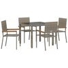 vidaXL Set da Pranzo per Giardino 5 pz Grigio polyrattan