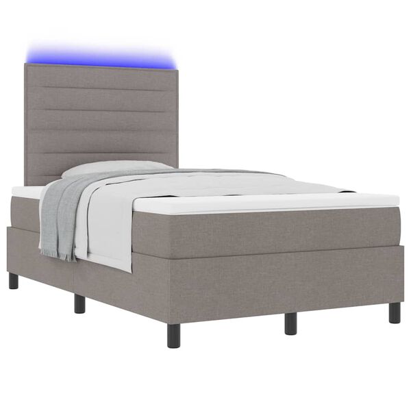 vidaXL Letto a molle con materasso con led Talpa 120 x 190 cm Tessuto