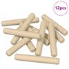 vidaXL Dowel in legno 12 pcs Marrone &Oslash;8 x 50 mm Legno massello