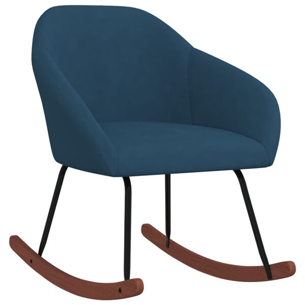 vidaXL Sedia a Dondolo Blu in Tessuto