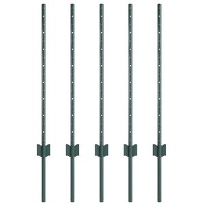 vidaXL Palo della recinzione 5 pcs Verde 120 cm Acciaio