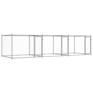 vidaXL Gabbia per Cani con Porte Grigia 6x2x1,5 m in Acciaio Zincato