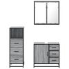 vidaXL Set Mobili da Bagno 3 pz Grigio Sonoma in Legno Multistrato
