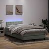 vidaXL Letto a Molle con Materasso e LED Grigio Chiaro 120x220cm Velluto