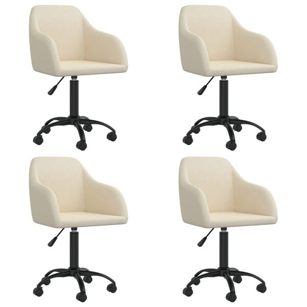 vidaXL Sedie da Pranzo Girevoli 4 pz Crema in Velluto