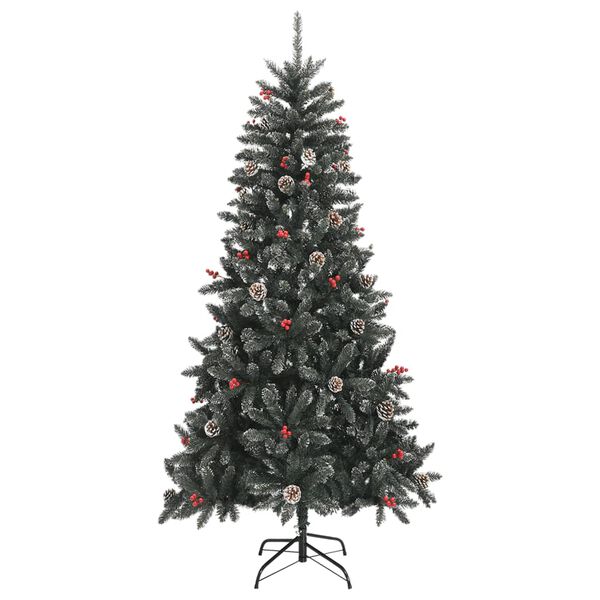 vidaXL Albero di Natale Artificiale con Base Verde 210 cm PVC