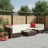 vidaXL Set Divani da Giardino 7 pz con Cuscini in Polyrattan Marrone