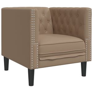vidaXL Poltrona Chesterfield Cappuccino in Similpelle