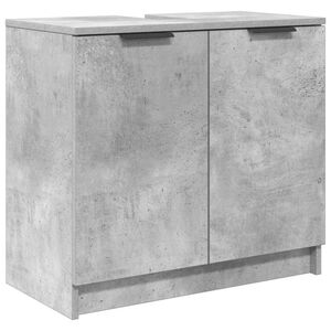 vidaXL Mobile da Bagno con porta Grigio cemento 64,5 x 33,5 x 59 cm
