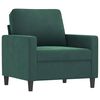 vidaXL Poltroncina con Poggiapiedi Verde Scuro 60 cm in Velluto