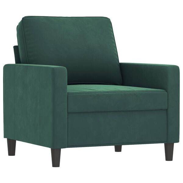 vidaXL Poltroncina con Poggiapiedi Verde Scuro 60 cm in Velluto