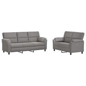 vidaXL Set di divani 2 pcs Grigio Chiaro Velluto